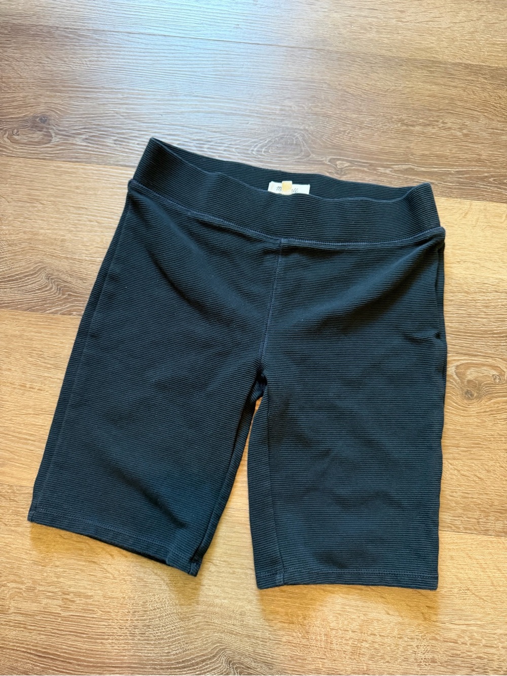 Madewell Black Ribbed Bike Shorts